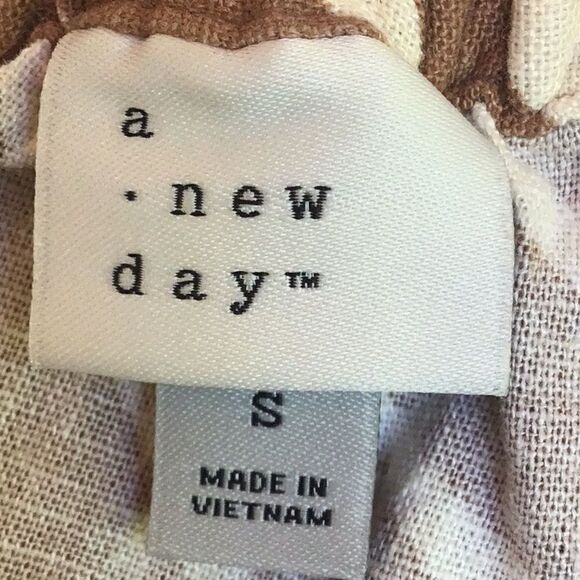 A New Day Khaki Cream Zebra Stripe Linen Blend Midi Wrap Skirt NEW - Picture 13 of 16